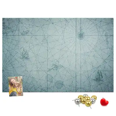Vintage Map Printed Cork Memo Board