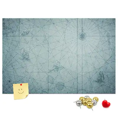 Vintage Map Printed Cork Memo Board