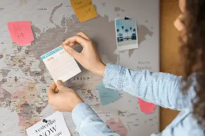 World Map Cork Memo Board
