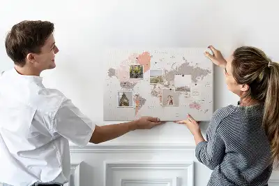 World Map Cork Memo Board