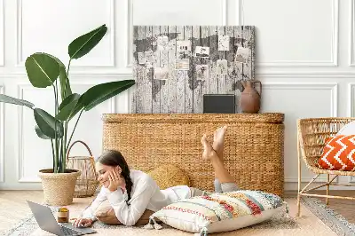 Printed Cork Board Wooden board world map