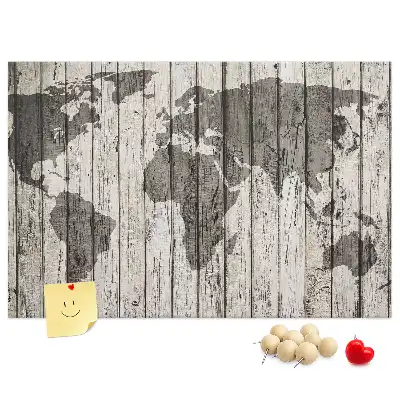 Printed Cork Board Wooden board world map