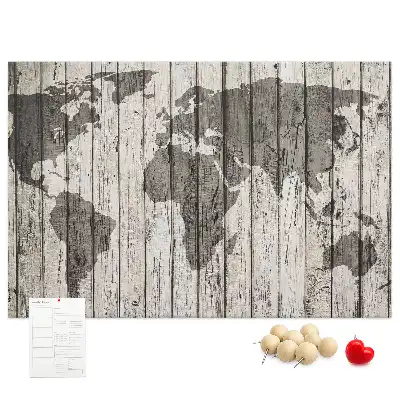 Printed Cork Board Wooden board world map