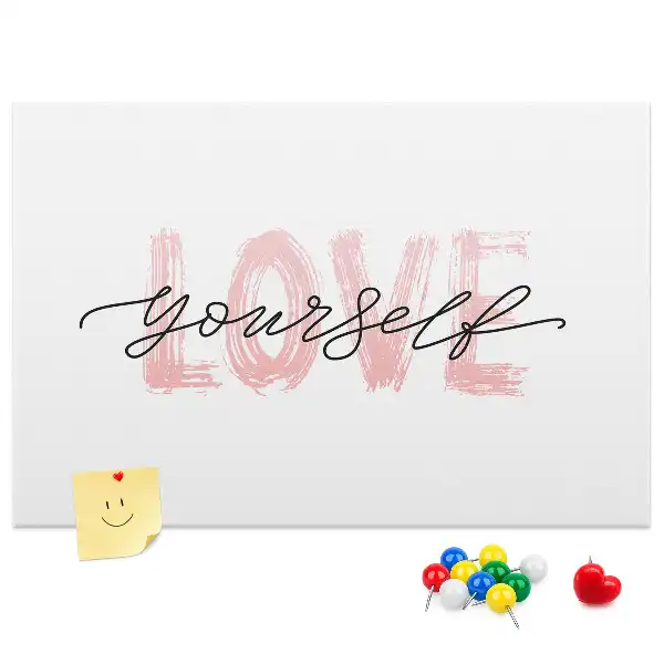 Love Yourself Printed Cork Memo Board