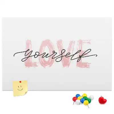 Love Yourself Printed Cork Memo Board