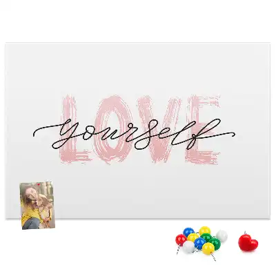 Love Yourself Printed Cork Memo Board