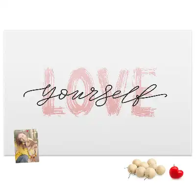 Love Yourself Printed Cork Memo Board