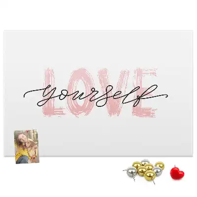 Love Yourself Printed Cork Memo Board
