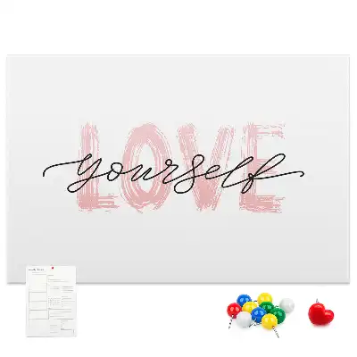 Love Yourself Printed Cork Memo Board