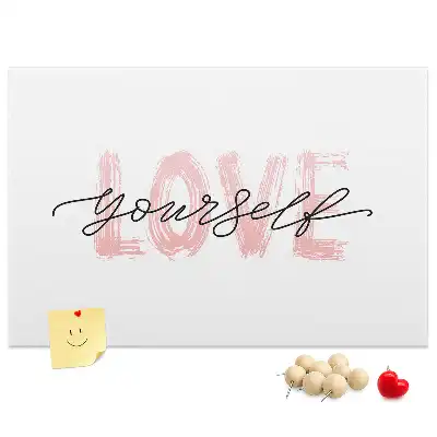 Love Yourself Printed Cork Memo Board