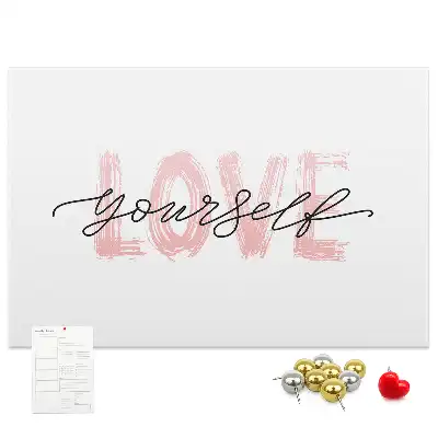 Love Yourself Printed Cork Memo Board