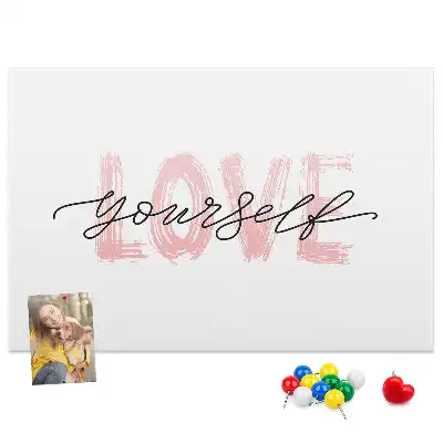 Love Yourself Printed Cork Memo Board