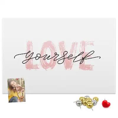 Love Yourself Printed Cork Memo Board