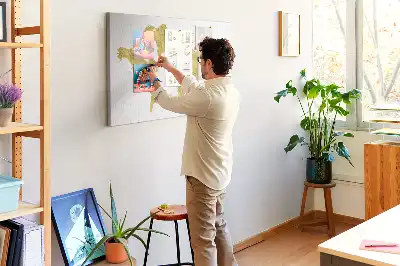 Gold World Map Printed Cork Board
