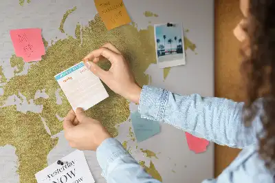Gold World Map Printed Cork Board
