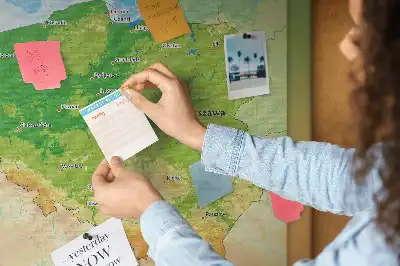 Printed Cork Memo Board with Physical Map of Poland