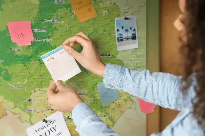 Printed Cork Memo Board with Physical Map of Poland