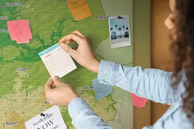 Printed Cork Memo Board with Physical Map of Poland