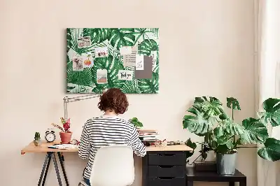 Monstera leaf shaped cork memo board