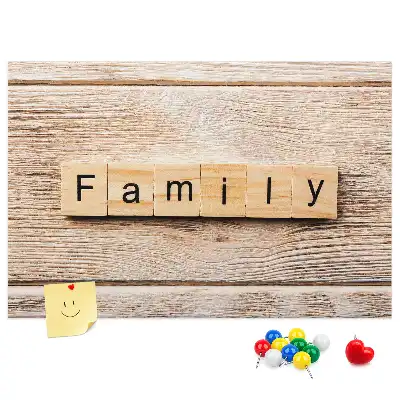 Printed Family Lettering Cork Board