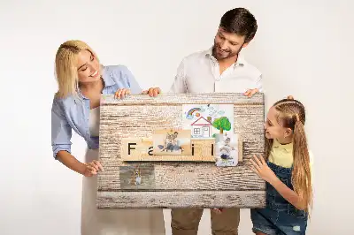 Printed Cork Board Family lettering