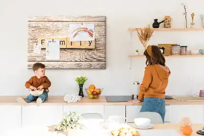 Printed Family Lettering Cork Board