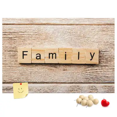 Printed Family Lettering Cork Board