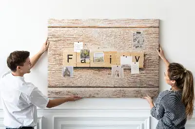 Printed Family Lettering Cork Board