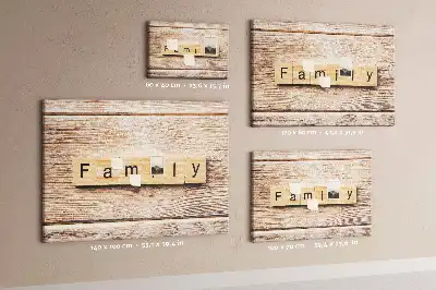 Printed Cork Board Family lettering