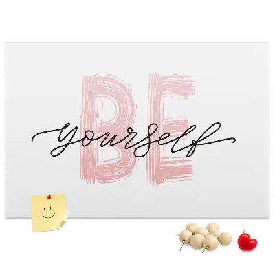 Printed Cork Memo Board Be yourself lettering