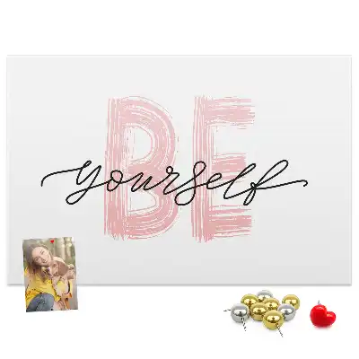 Printed Cork Memo Board Be yourself lettering