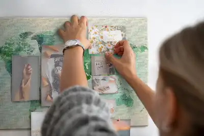 Watercolor World Map Printed Cork Memo Board