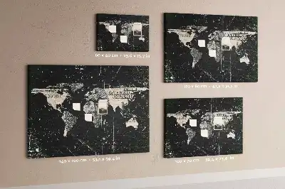 World Map Cork Memo Board