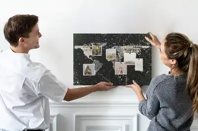 World Map Cork Memo Board