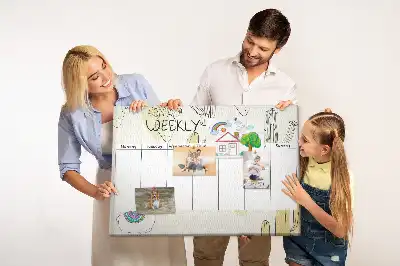 Printed Cactus Weekly Planner Cork Memo Board