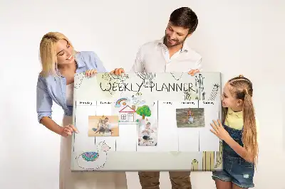 Printed Cactus Weekly Planner Cork Memo Board