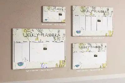 Printed Cactus Weekly Planner Cork Memo Board