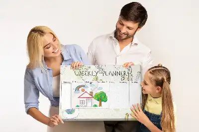 Printed Cactus Weekly Planner Cork Memo Board