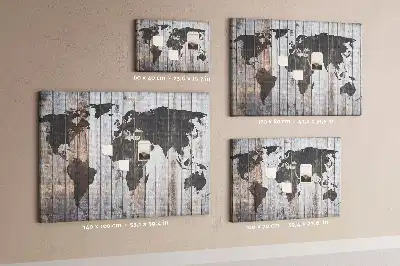 World map cork memo board