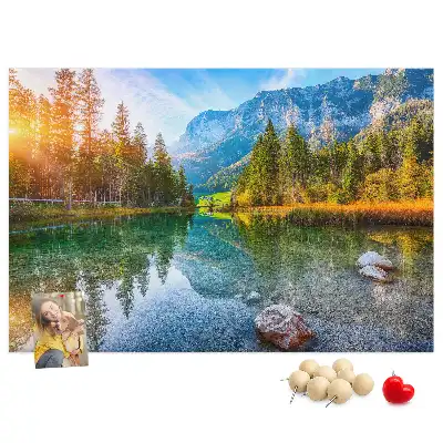 River Mountains Landscape Printed Cork Memo Board