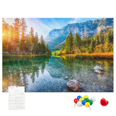 River Mountains Landscape Printed Cork Memo Board