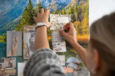 Printed Cork Memo Board River mountains landscape