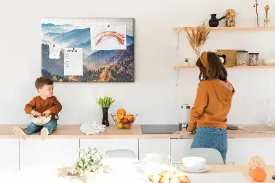 Printed Cork Memo Board Mountain landscape
