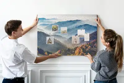Printed Cork Memo Board Mountain landscape