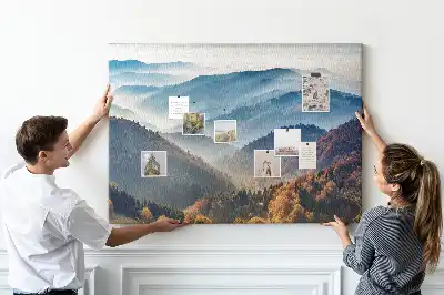 Printed Cork Memo Board Mountain landscape