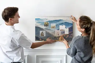 Printed Cork Memo Board Mountain landscape