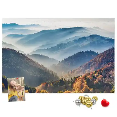 Printed Cork Memo Board Mountain landscape