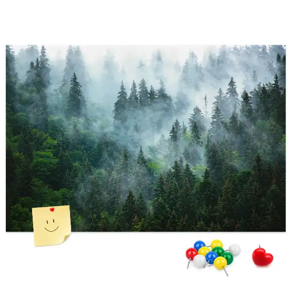 Misty forest cork memo board