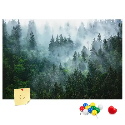 Cork memo board Misty forest