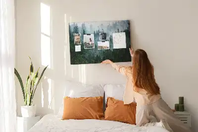 Misty forest cork memo board